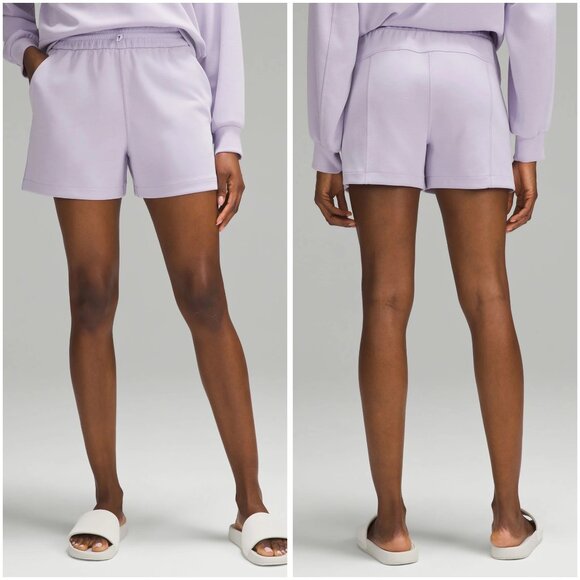 Lululemon Softstreme High Rise Shorts 4" in Lilac Ether Size 10 LIKE NEW - Picture 1 of 8